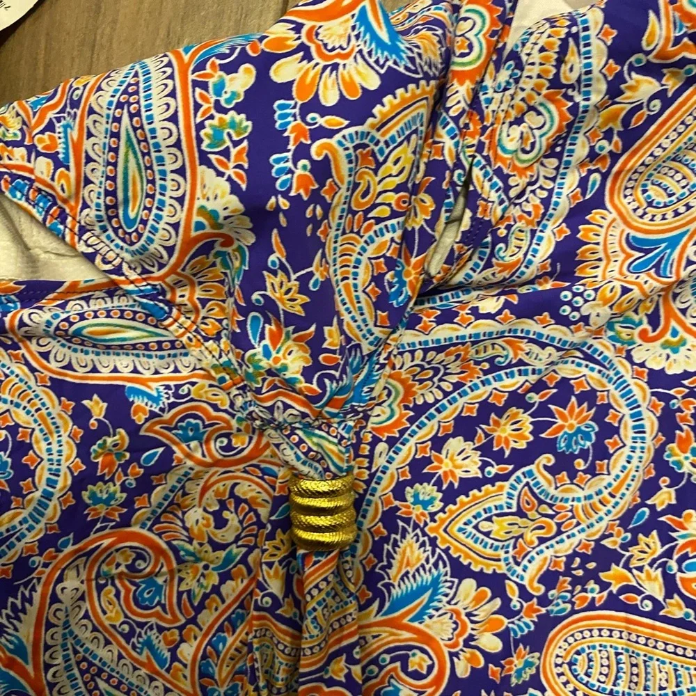 NWT! Ralph Lauren Paisley Women’s Swimwear in Blue and Orange - Picture 5 of 6